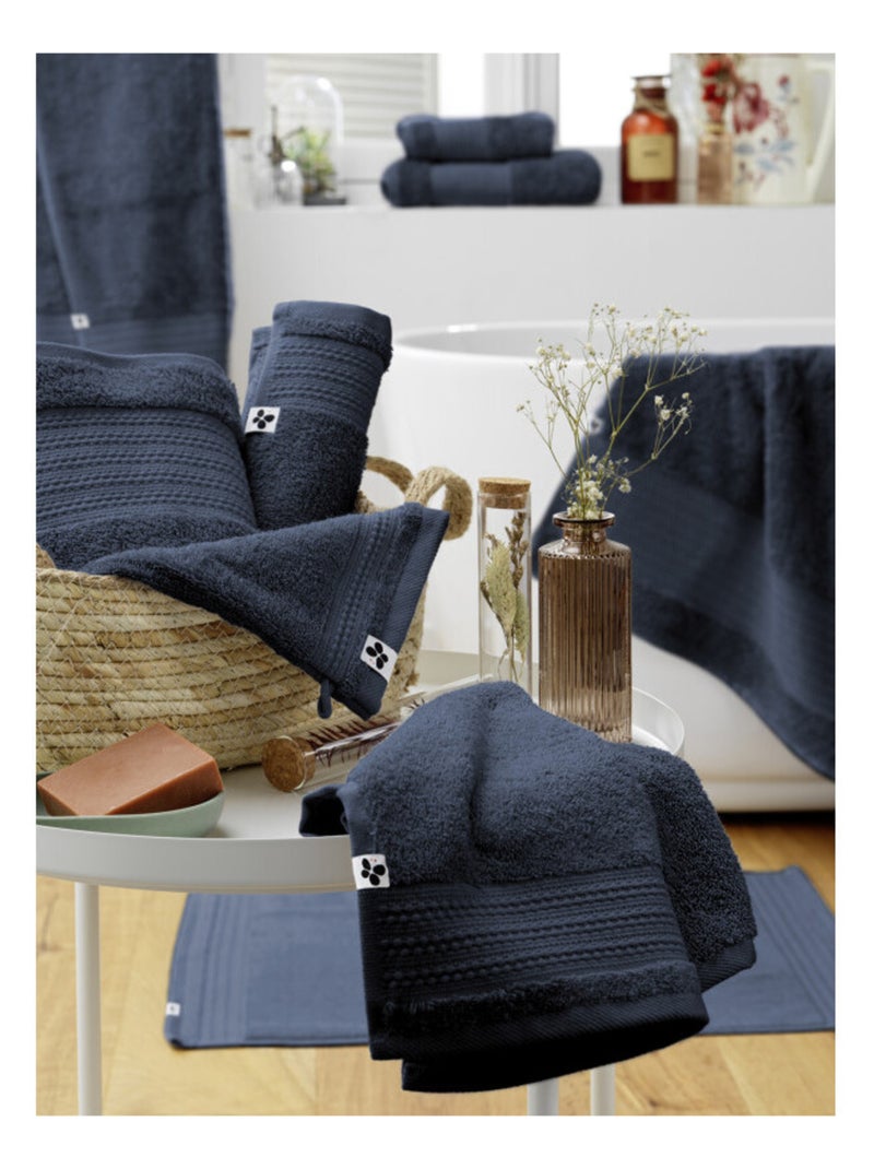 Gant de toilette - L'effet papillon - 100% Coton Bio Bleu nuit - Kiabi