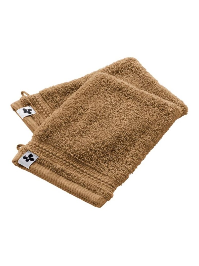 Gant de toilette - L'effet papillon - 100% Coton Bio Camel - Kiabi
