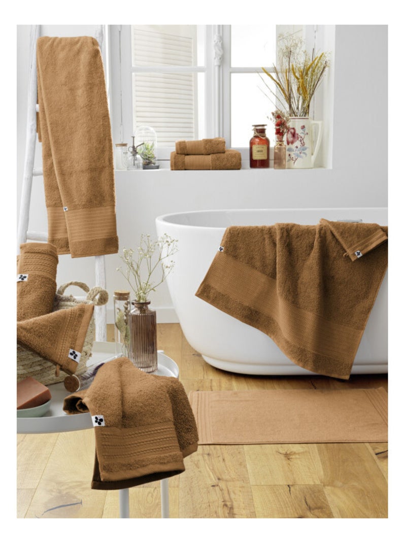 Gant de toilette - L'effet papillon - 100% Coton Bio Camel - Kiabi