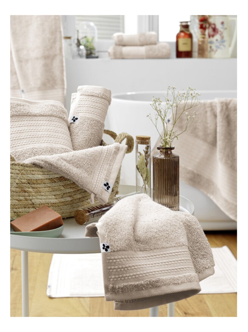 Gant de toilette - L'effet papillon - 100% Coton Bio Gris taupe - Kiabi