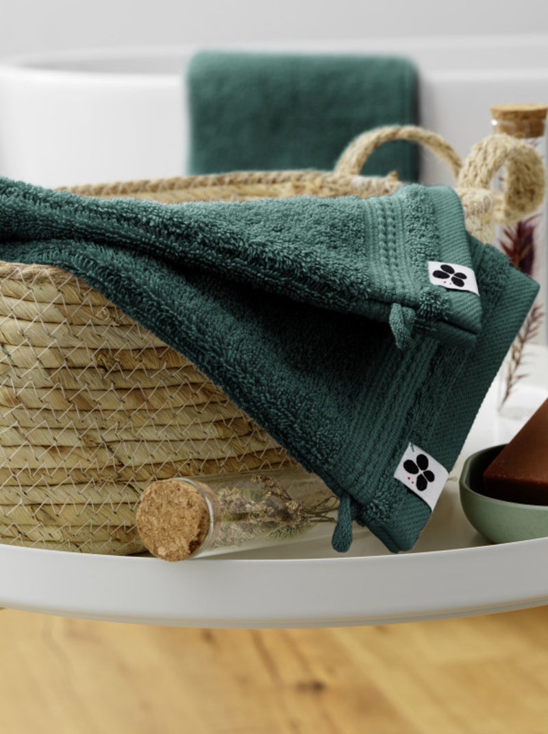 Gant de toilette - L'effet papillon - 100% Coton Bio Vert émeraude - Kiabi