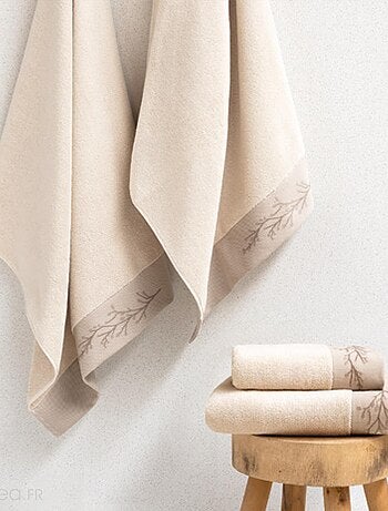 Gant de toilette absorbant coton FEUILLE