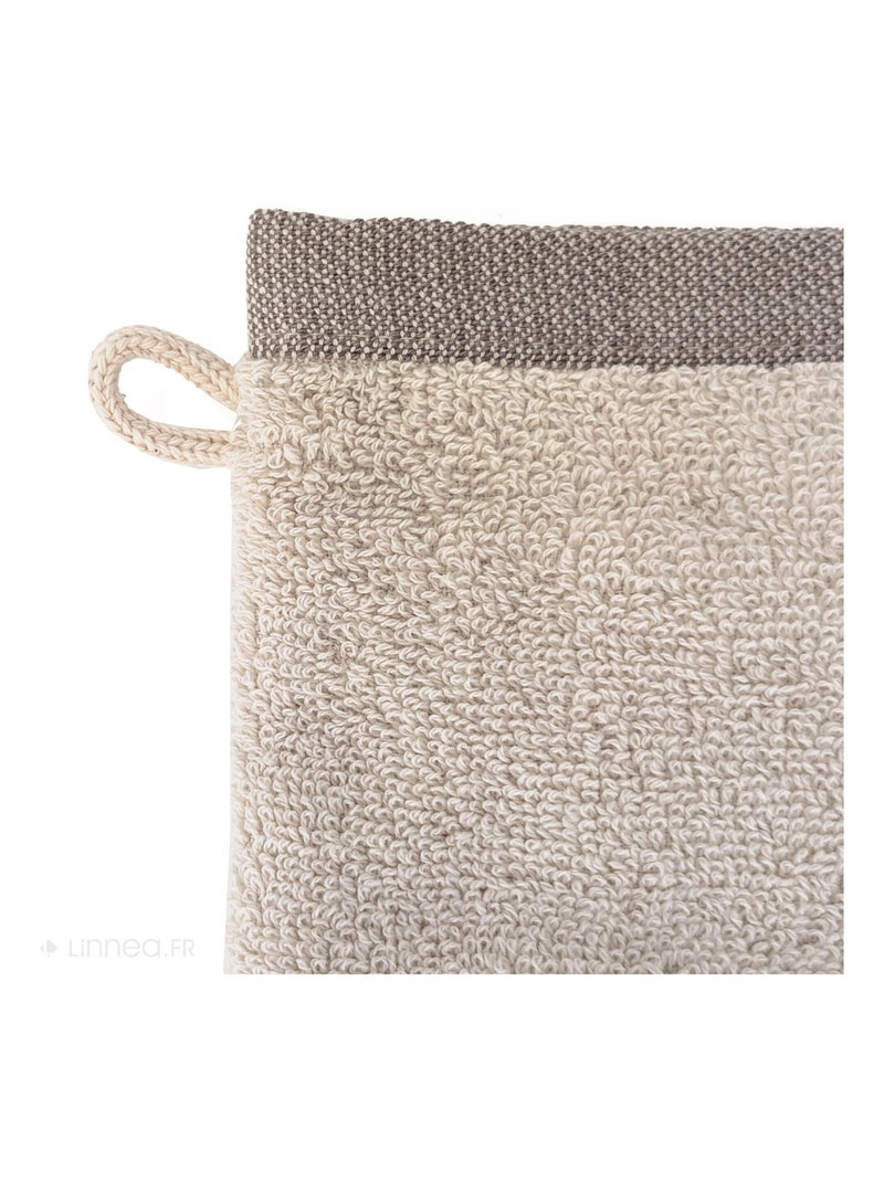 Gant de toilette absorbant coton FEUILLE Beige - Kiabi