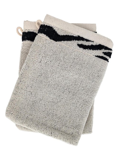 Gant de toilette absorbant coton ZEBRA Bordure zèbre - Kiabi