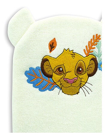 Gant de Toilette Bébé - DISNEY BABY - Simba - Le Roi Lion - Accessoire Hygiène Douche Lavable