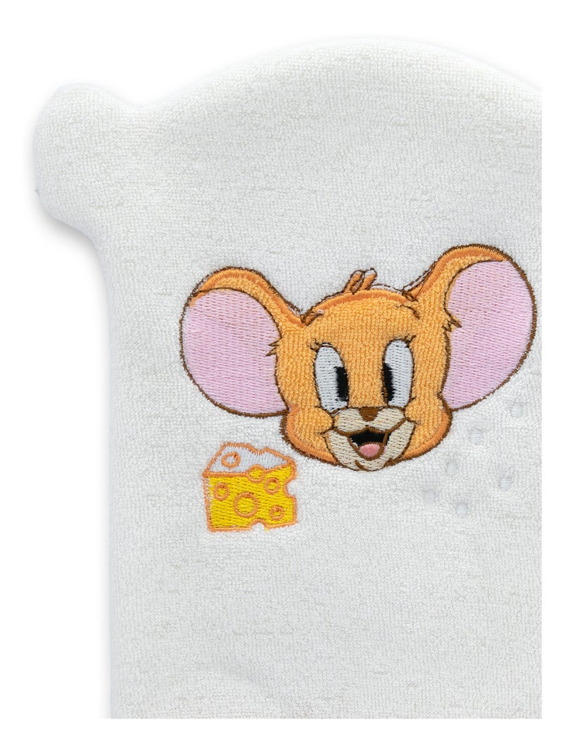 Gant de Toilette Brodé Jerry - Tom & Jerry - Bébé & Enfant - 100% coton Blanc Orange - Kiabi