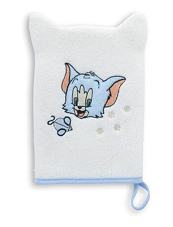Gant de Toilette Brodé Tom - Tom & Jerry - Bébé & Enfant - 100% coton