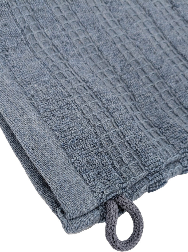 Gant de toilette collection DENIM A rayures Bleu foncé - Kiabi