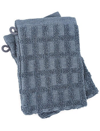 Gant de toilette collection DENIM Géométrique