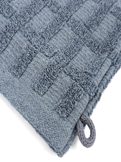 Gant de toilette collection DENIM Géométrique - Kiabi