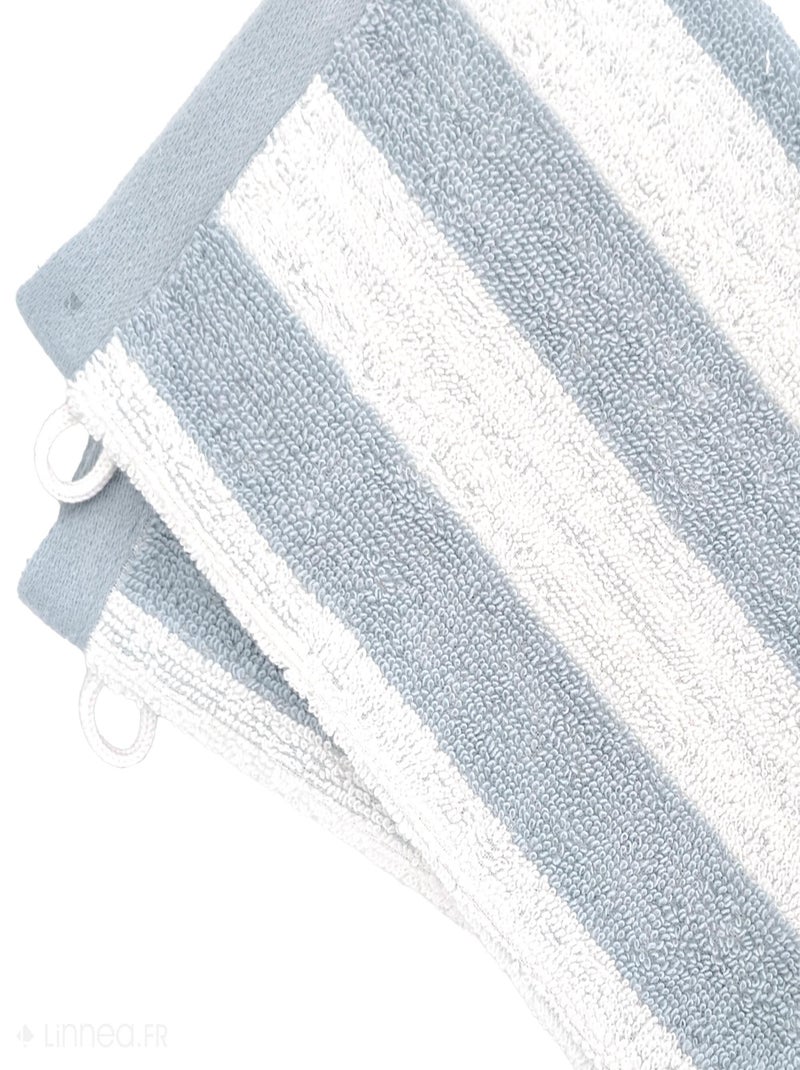 Gant de toilette collection EFFICIENCE STRIPES Bleu clair - Kiabi