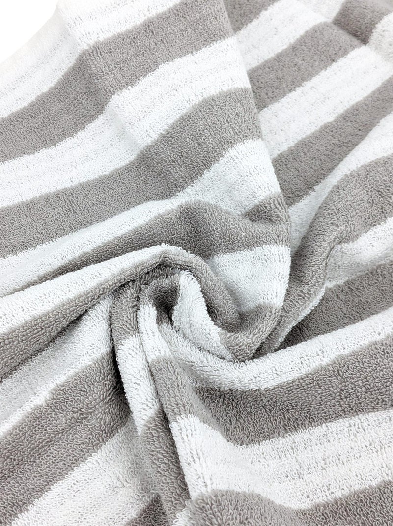 Gant de toilette collection EFFICIENCE STRIPES Gris perle - Kiabi