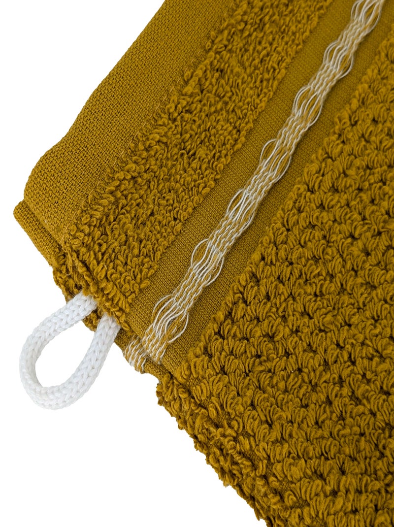 Gant de toilette collection INTENSE Jaune moutarde - Kiabi