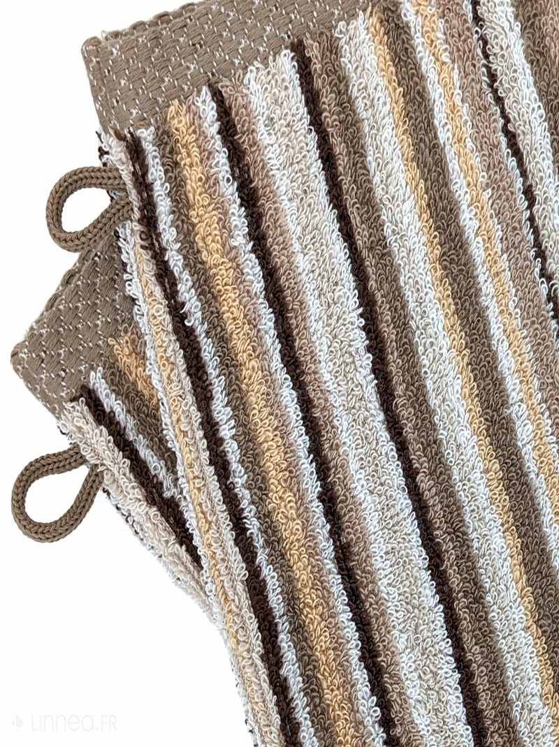 Gant de toilette collection PURE STRIPES II Beige - Kiabi