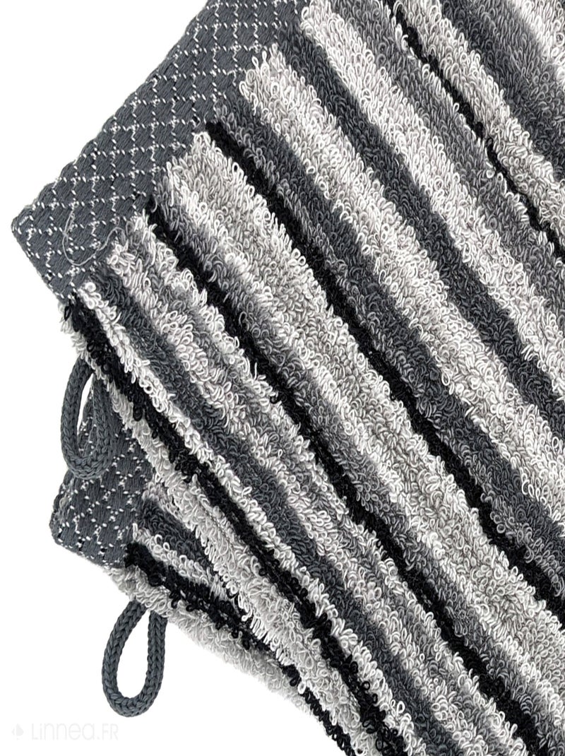 Gant de toilette collection PURE STRIPES II Gris - Kiabi