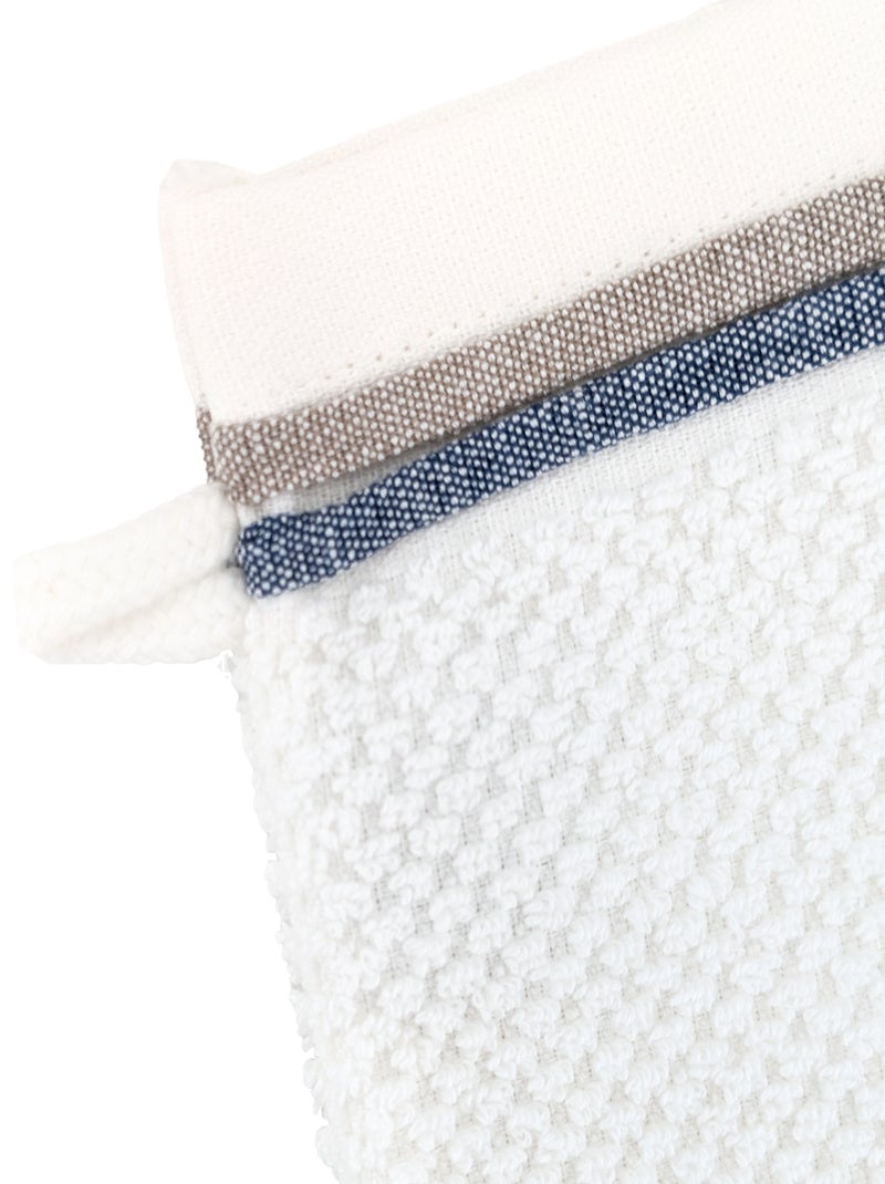 Gant de toilette collection SERATA Blanc Bleu - Kiabi