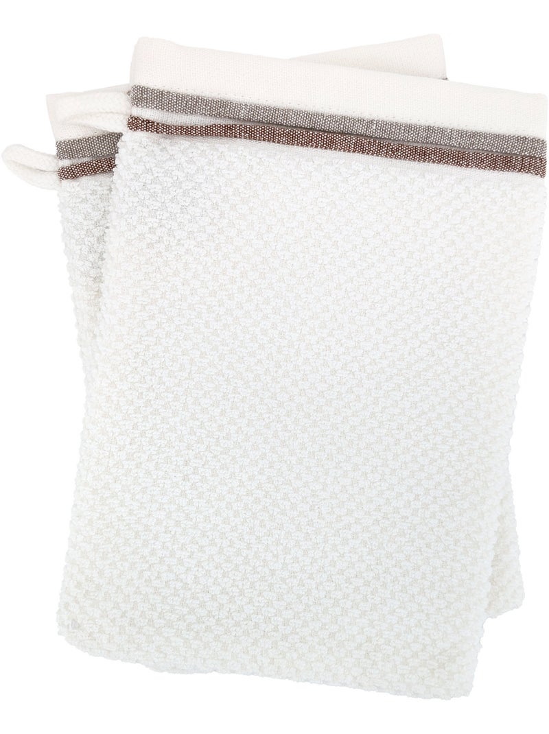 Gant de toilette collection SERATA Blanc Jaune - Kiabi