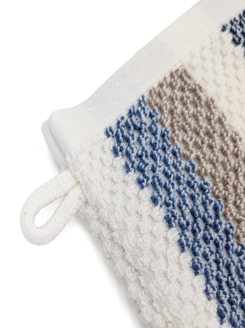 Gant de toilette collection VISTA Blanc Bleu - Kiabi