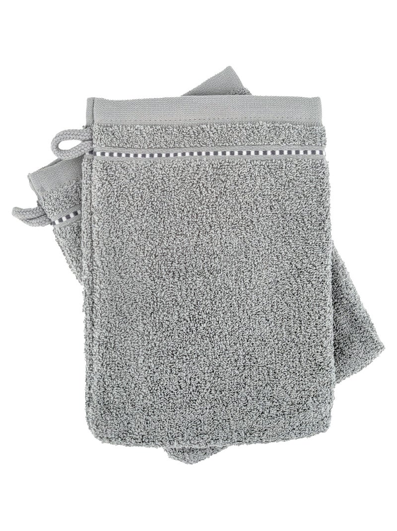 Gant de toilette coton CHARM Argent - Kiabi