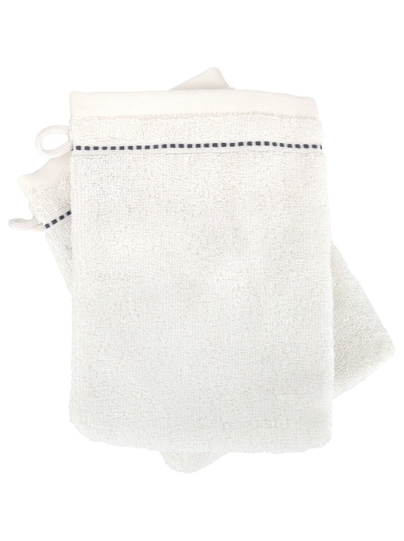 Gant de toilette coton CHARM Blanc - Kiabi