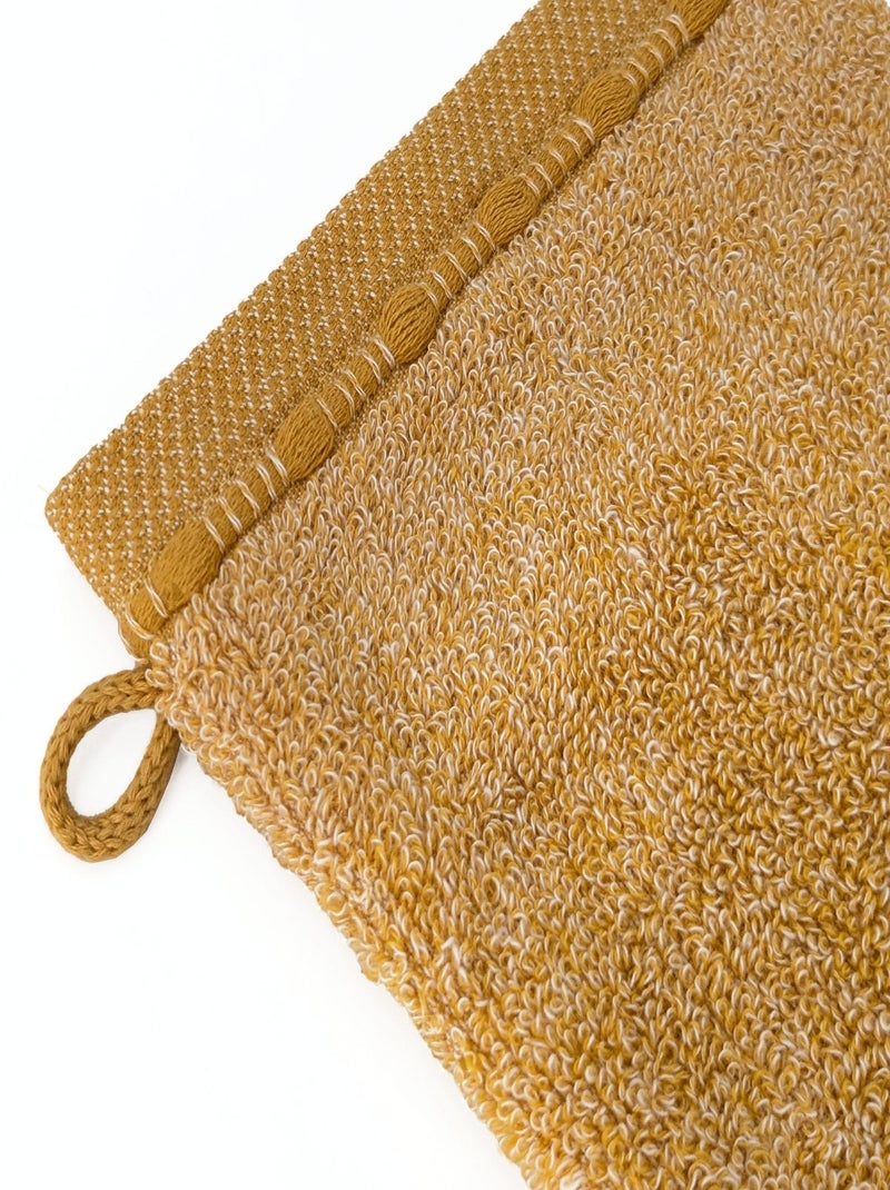 Gant de toilette coton VIVID Jaune moutarde - Kiabi