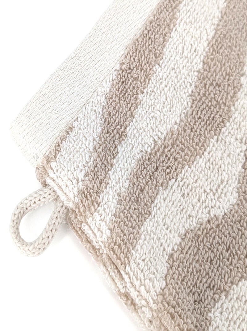 Gant de toilette coton ZEBRA SOFT Zèbre Beige - Kiabi