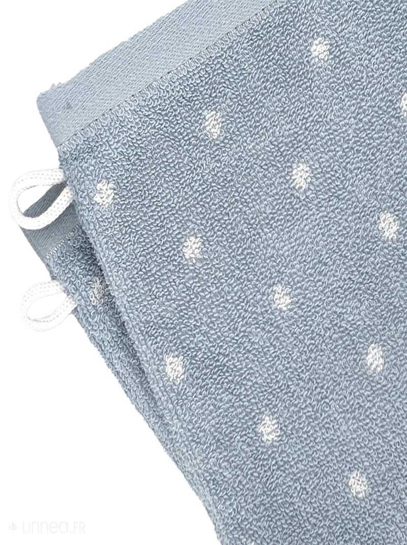 Gant de toilette EFFICIENCE DOTS Bleu clair - Kiabi
