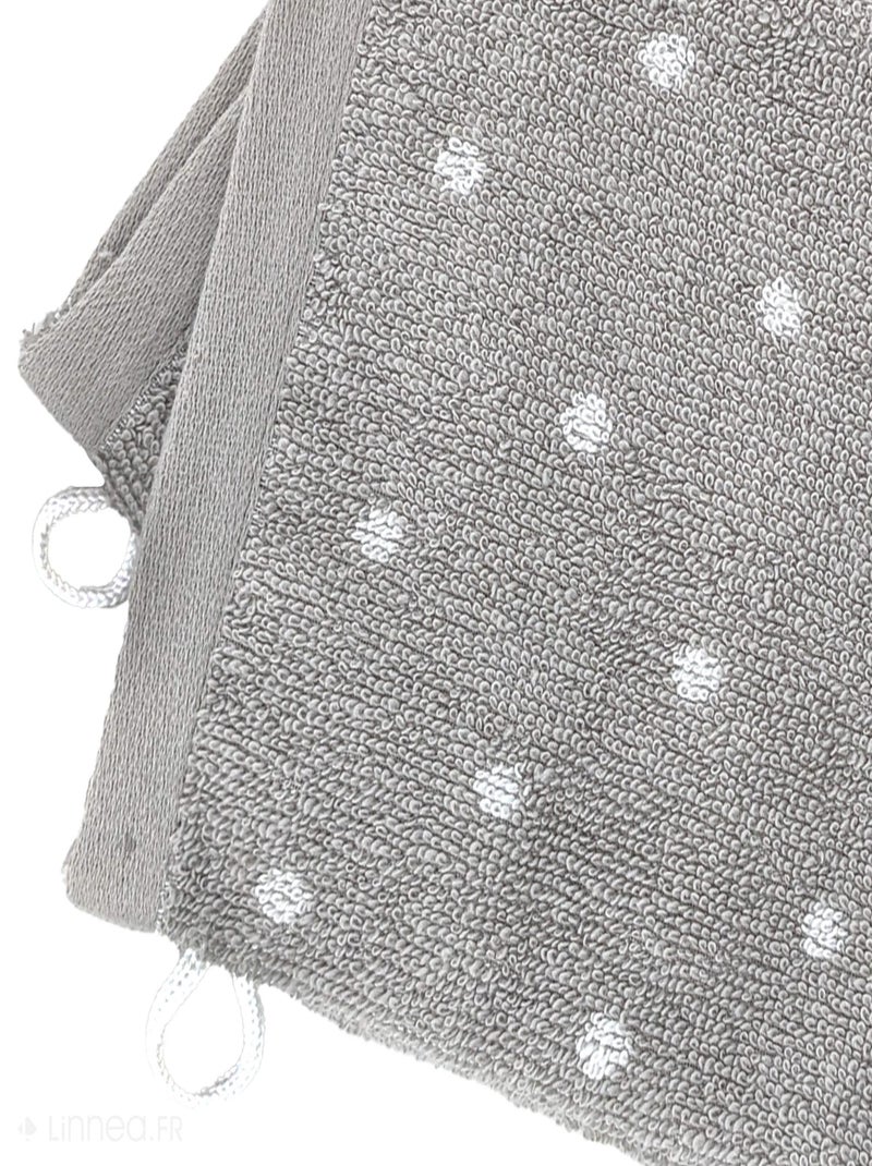 Gant de toilette EFFICIENCE DOTS Gris perle - Kiabi