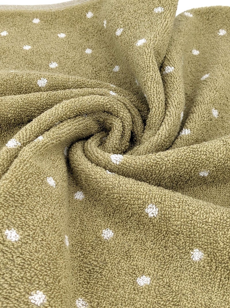 Gant de toilette EFFICIENCE DOTS Vert olive - Kiabi