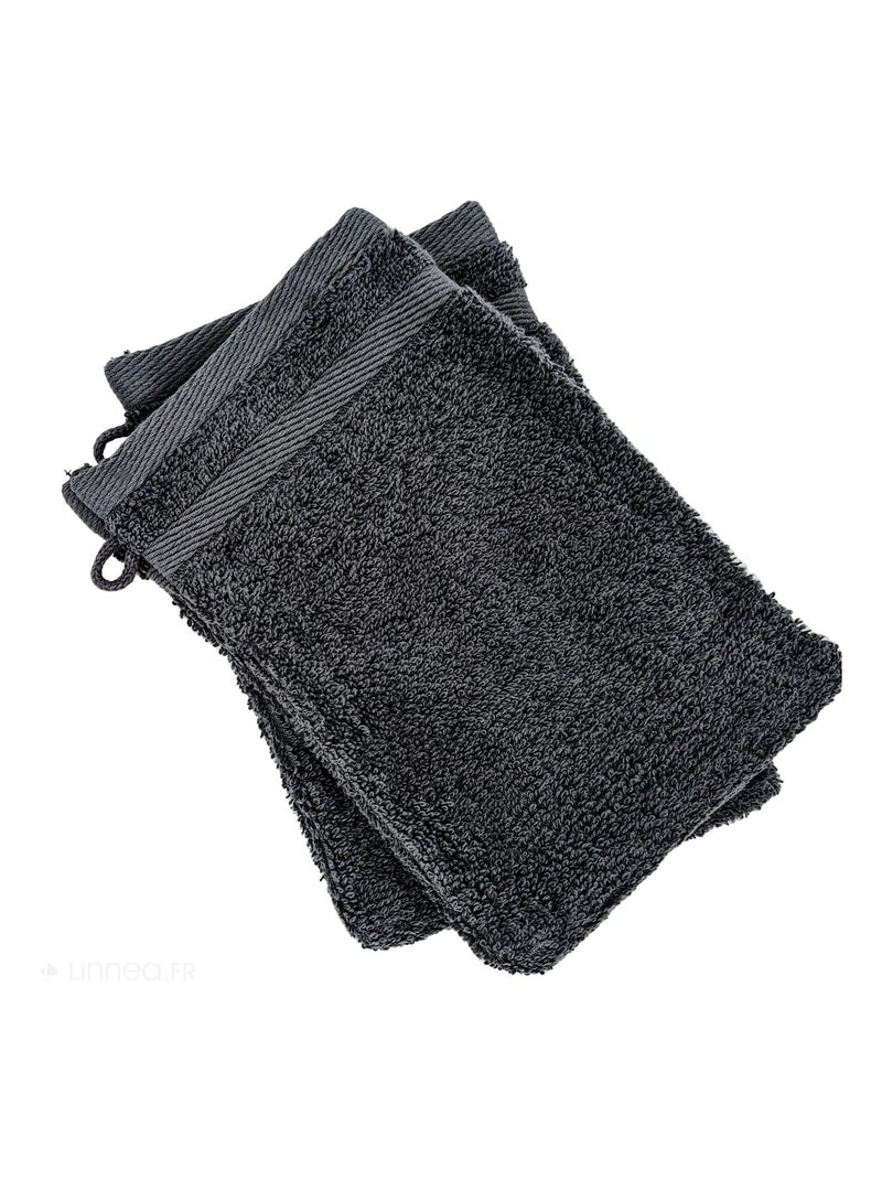Gant de toilette  EFFICIENCE PURE Noir ébène - Kiabi