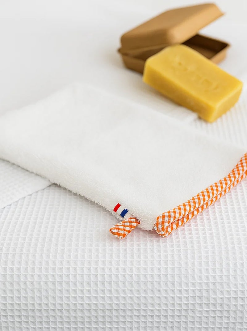 Gant de toilette en Coton Bio Blanc - Kiabi