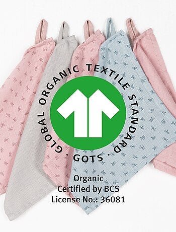 Gant de toilette en coton Bio Oekotex - Lot de 5 - ROBA 'Lil Planet'