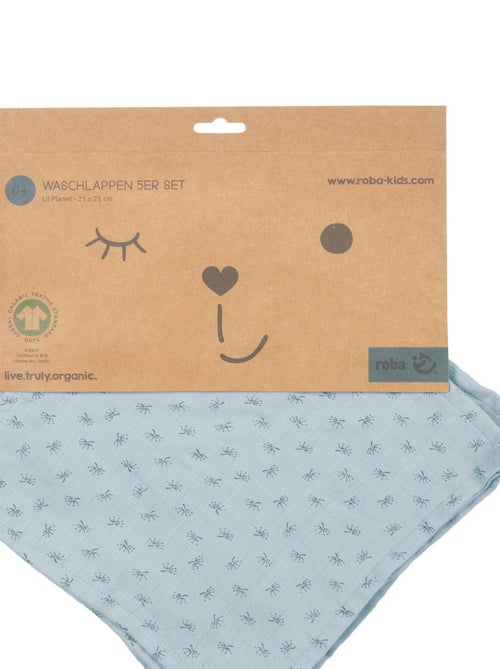 Gant de toilette en coton Bio Oekotex - Lot de 5 - ROBA 'Lil Planet' - Kiabi Gant de toilette en coton Bio Oekotex - Lot de 5 - ROBA 'Lil Planet' - Kiabi