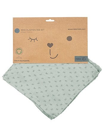 Gant de toilette en coton Bio Oekotex - Lot de 5 - ROBA 'Lil Planet'