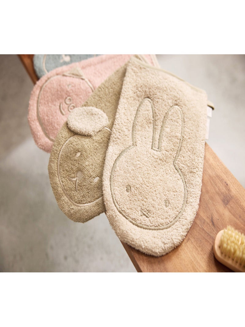 Gant de toilette éponge en coton Jollein Beige - Kiabi