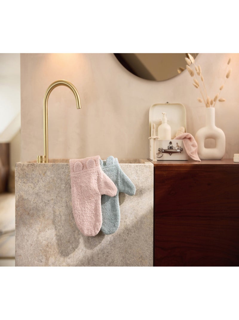 Gant de toilette éponge en coton Jollein Rose - Kiabi