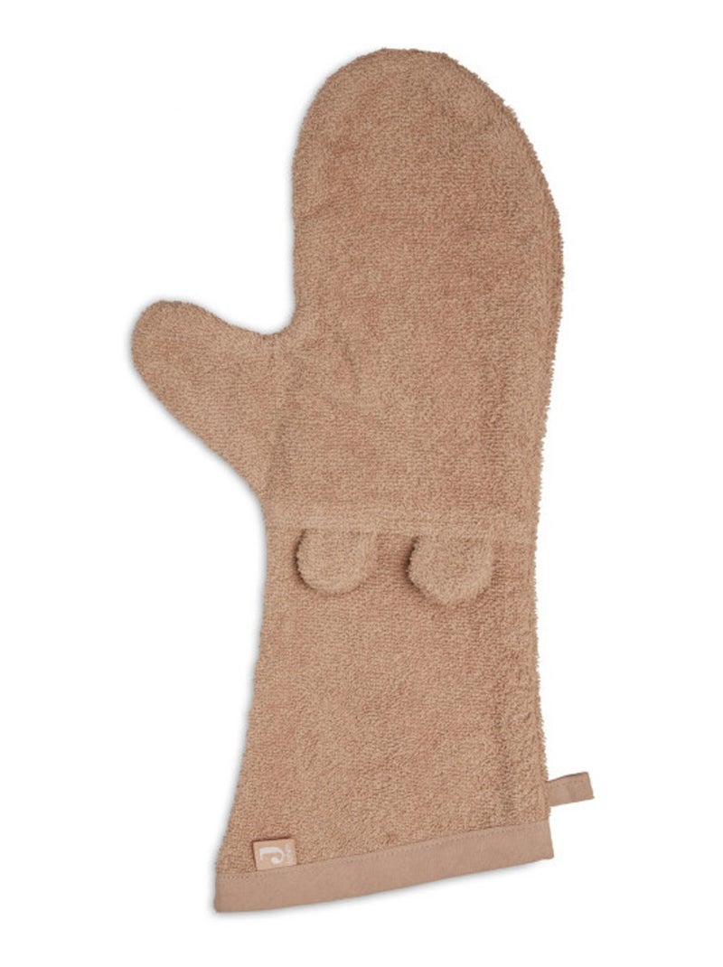 Gant de toilette éponge en coton Marron - Kiabi