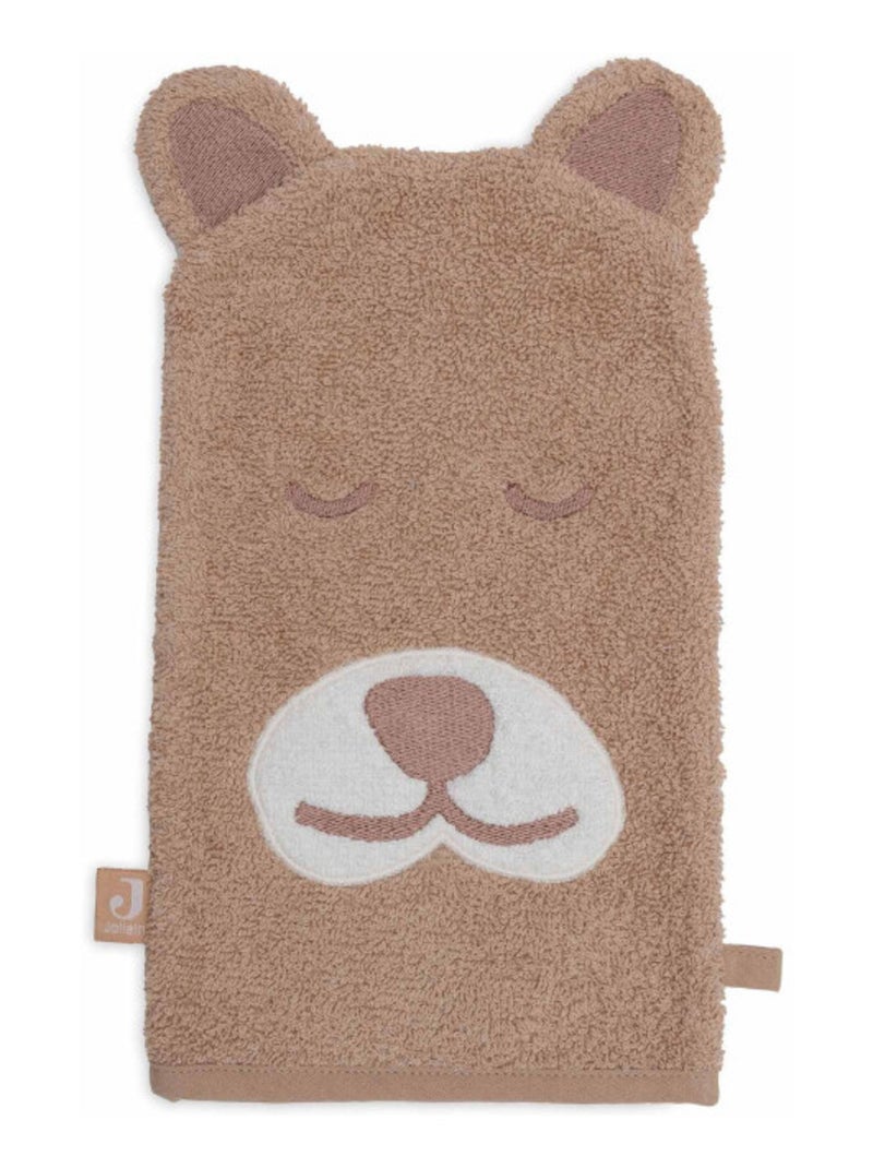 Gant de toilette éponge en coton Marron - Kiabi