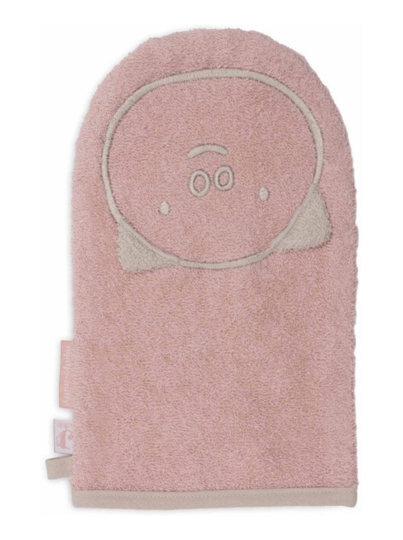 Gant de toilette éponge en coton Rose - Kiabi