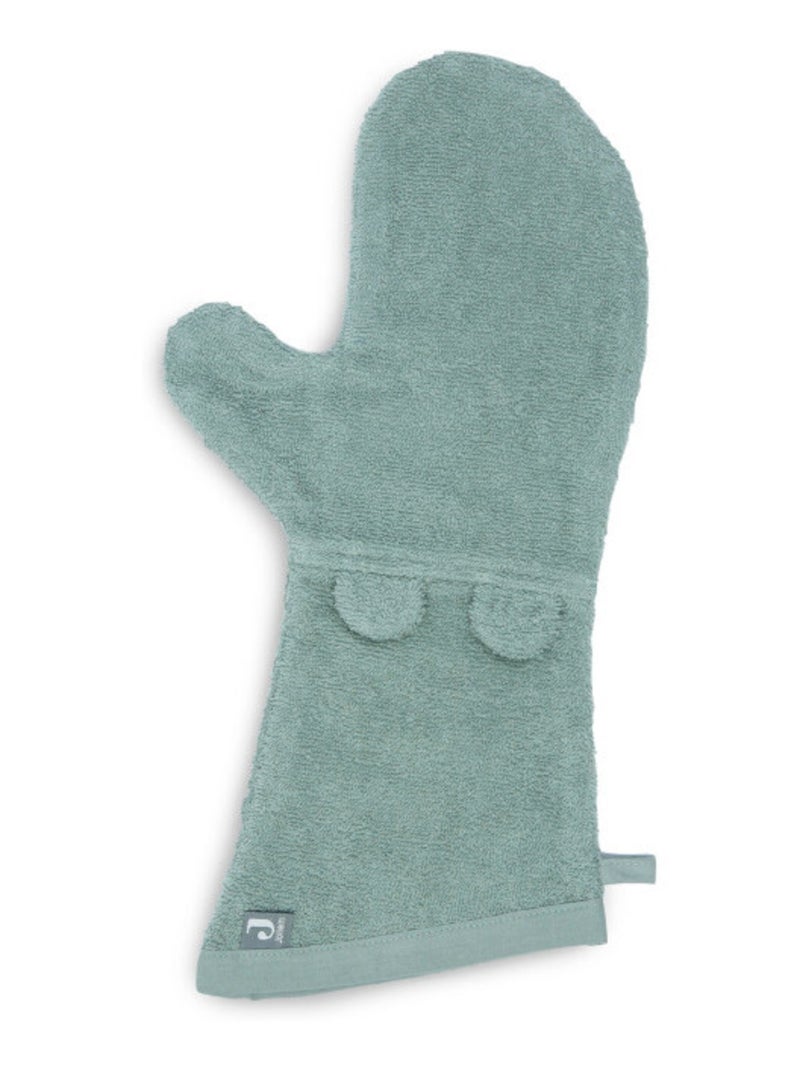 Gant de toilette éponge en coton Vert - Kiabi