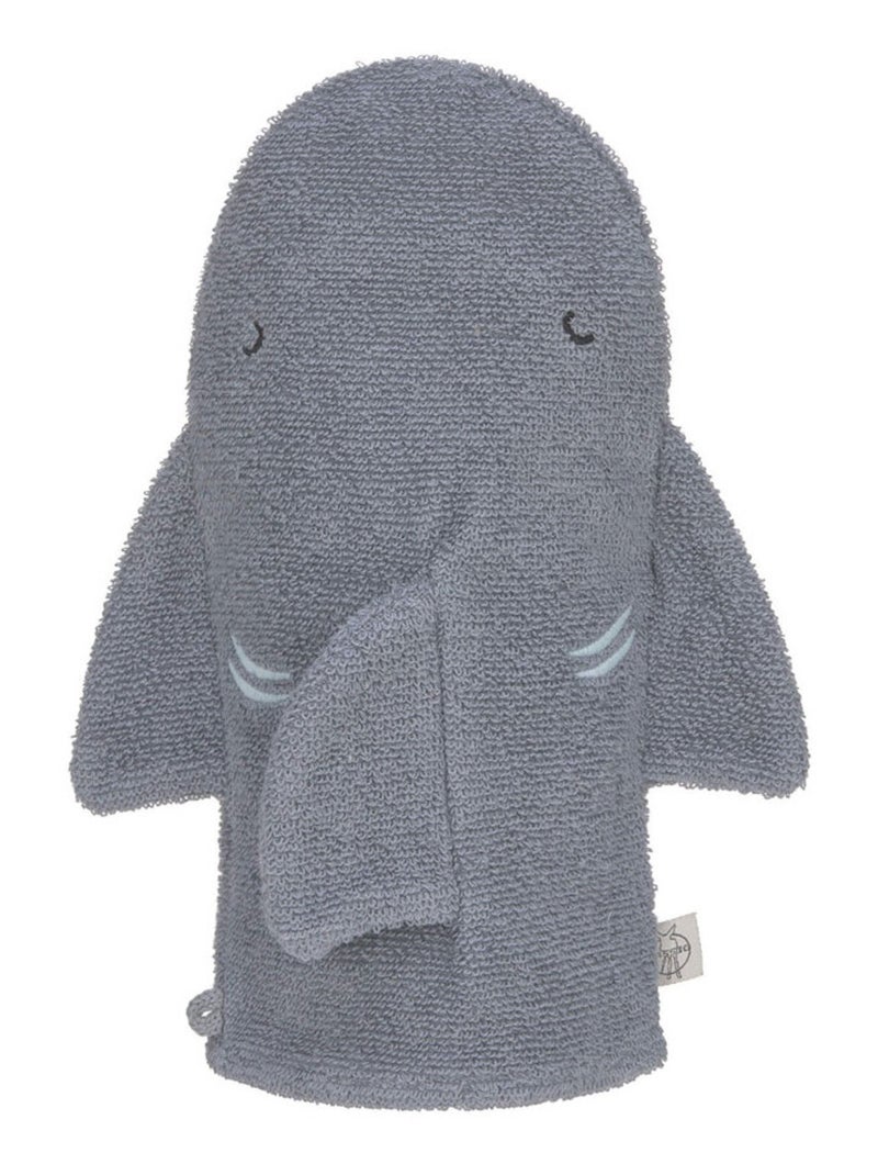 Gant de toilette et de jeu en éponge Requin Gris - Kiabi