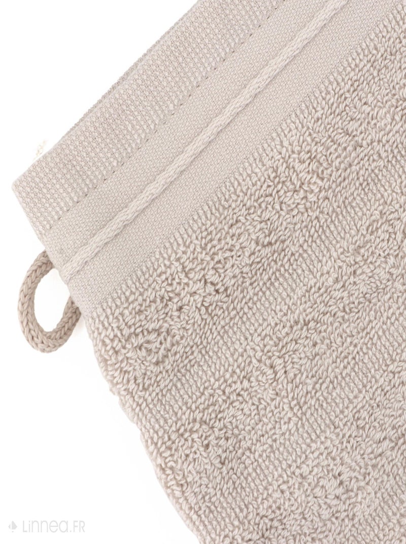 Gant de toilette NATURAL STRIPES Blanc cassé - Kiabi