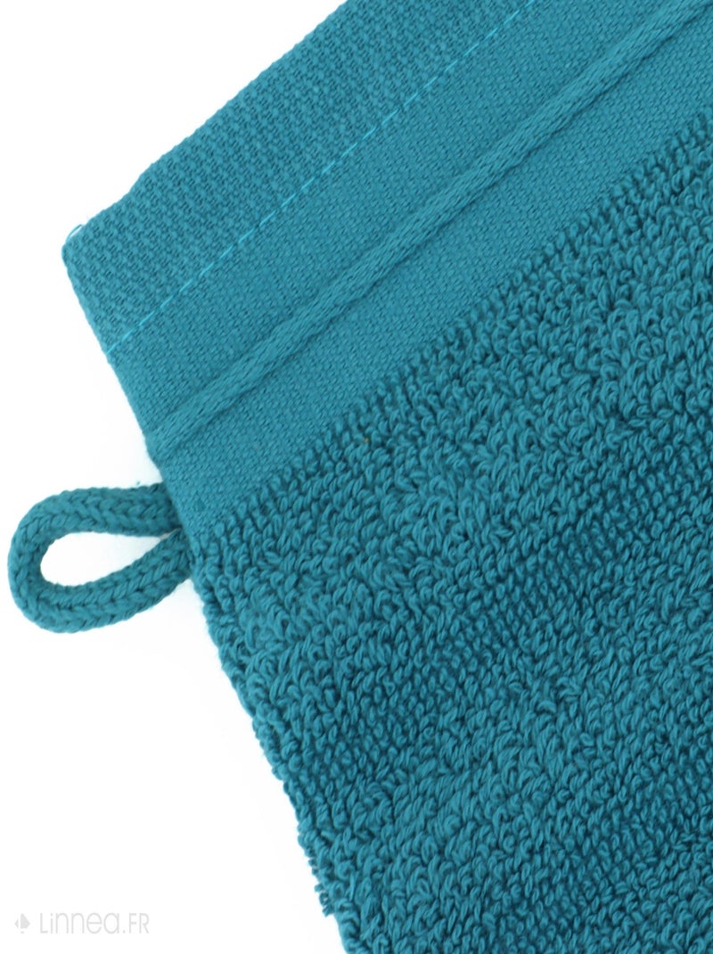 Gant de toilette NATURAL STRIPES Bleu canard - Kiabi