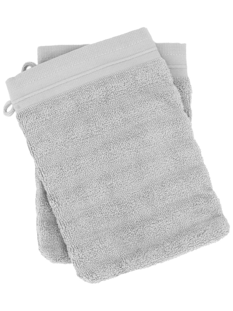 Gant de toilette NATURAL STRIPES Gris moyen - Kiabi