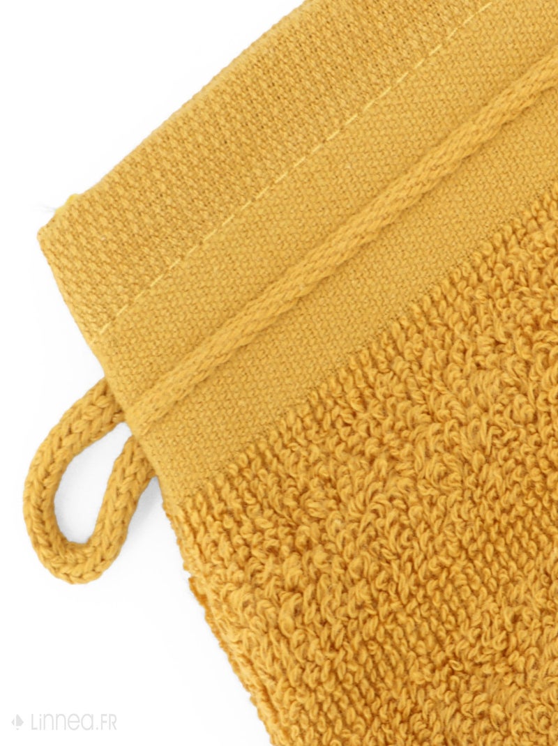 Gant de toilette NATURAL STRIPES Jaune or - Kiabi