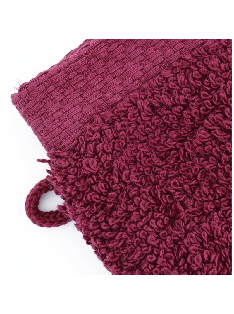 Gant de toilette PURE 550 g/m2 Bordeaux - Kiabi