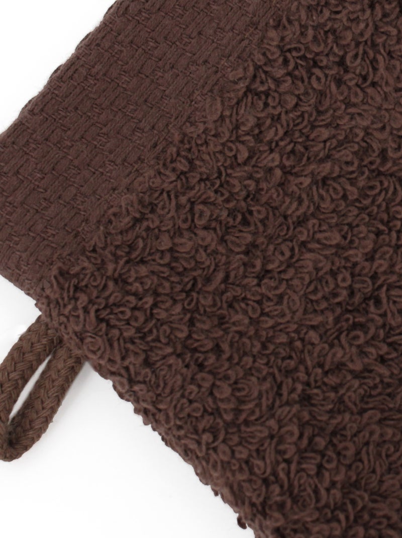 Gant de toilette PURE 550 g/m2 Marron - Kiabi