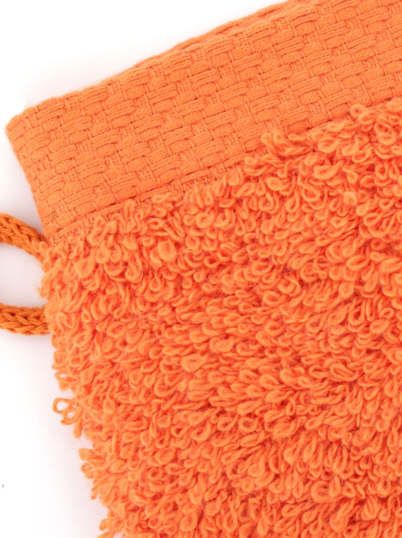 Gant de toilette PURE 550 g/m2 Orange mandarine - Kiabi