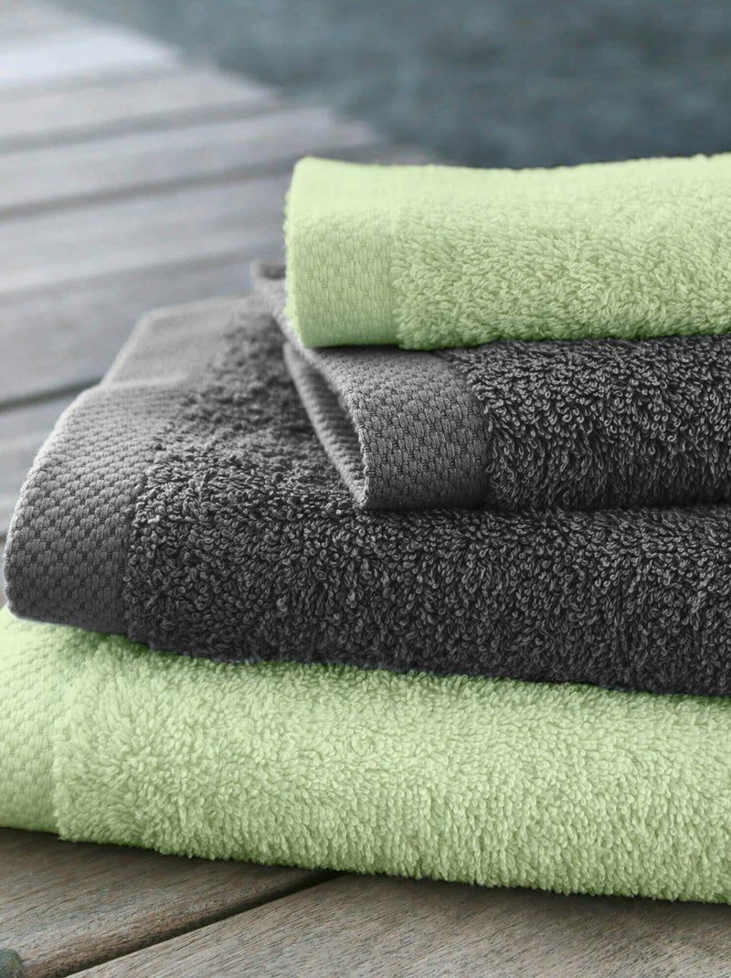 Gant de toilette PURE 550 g/m2 Vert fluo - Kiabi