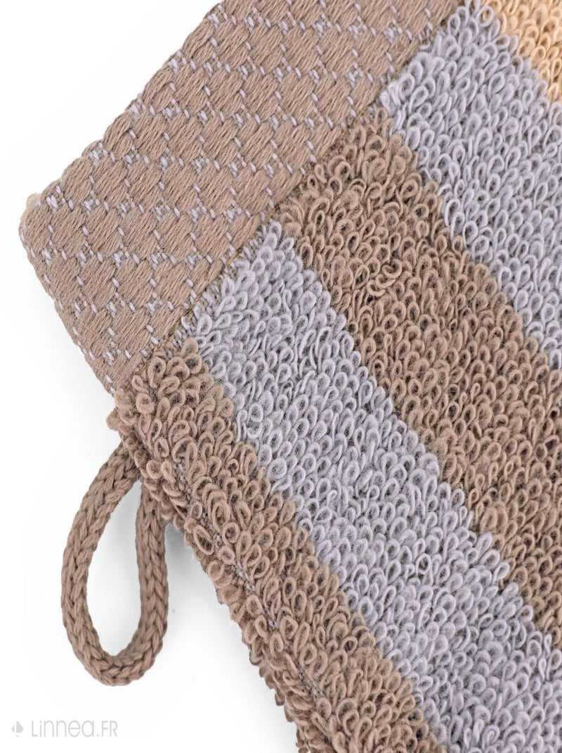 Gant de toilette PURE STRIPES Beige - Kiabi